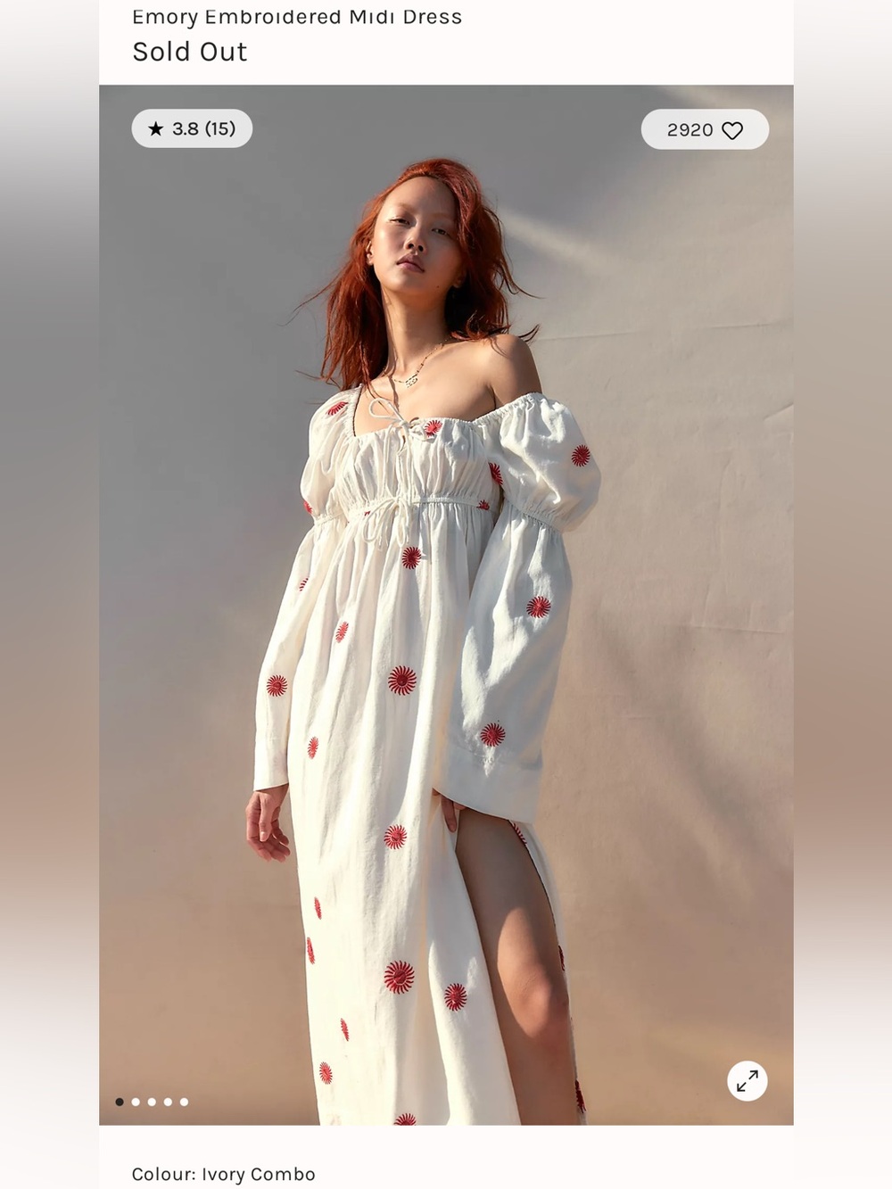 Free People Emory Embroidered Midi Dress